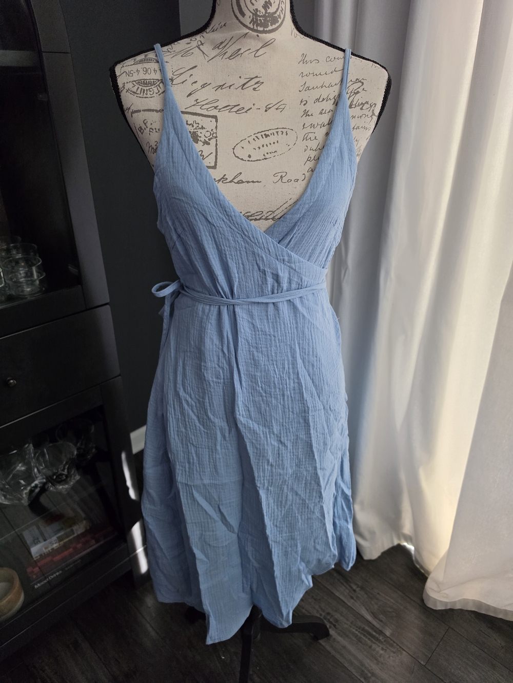 ☆NWOT☆ Sky Blue Sleeveless Wrap Midi Dress
